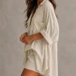 Cotton-Linen Shirt & Shorts Set view 6