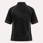 Abstract Wave Jersey Polo view 4