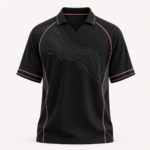 Abstract Wave Jersey Polo view 3