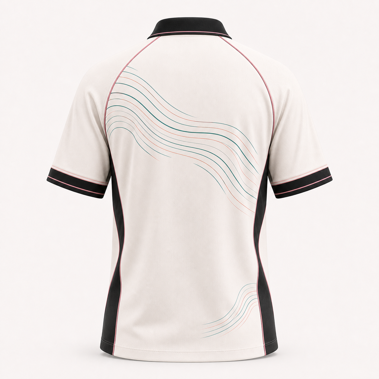 Abstract Wave Jersey Polo view 2