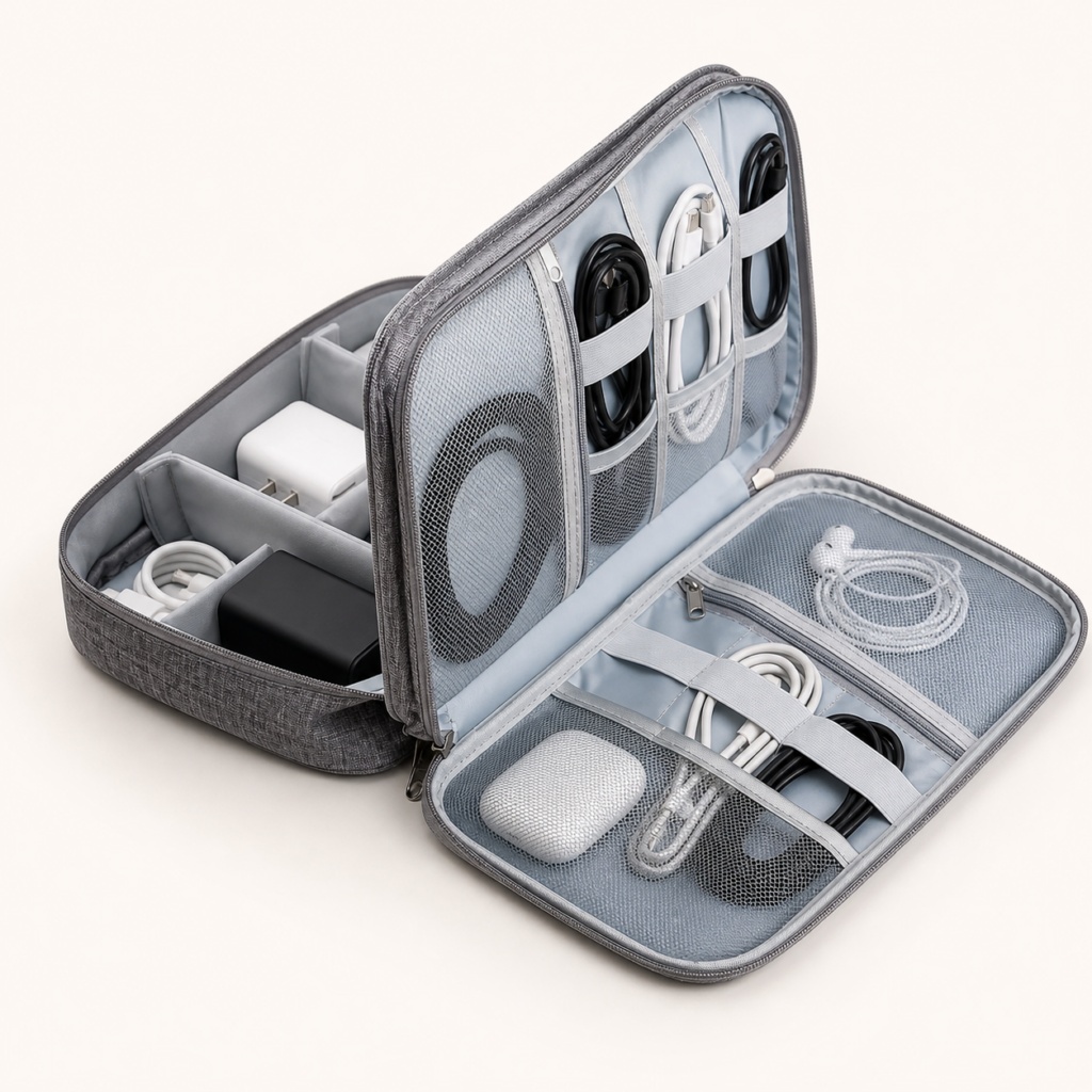 Dual-Layer Tech Organizer Pouch