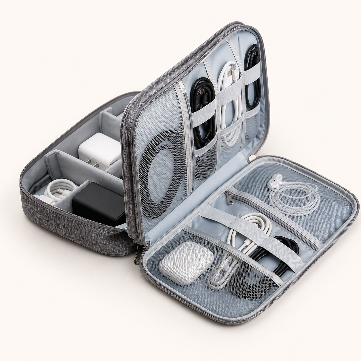 Dual-Layer Tech Organizer Pouch